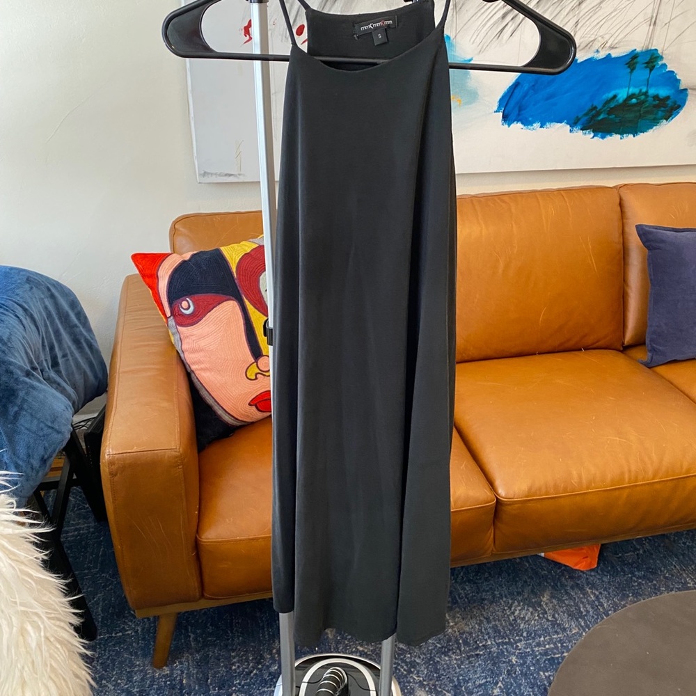 High neck charcoal dress